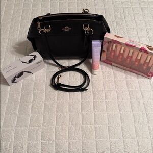 Coach Black Leather Shoulder/crossbody Bag and Bundle Deal